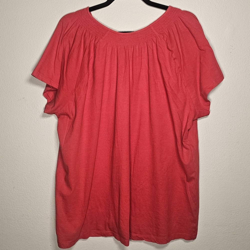 Lauren Ralph Lauren Womens 3X Red Neck Tie Boho Top Stretchy Embroidered Blouse - Picture 3 of 7